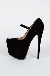 Mary Jane Strap Sky High Stiletto Hidden Platform Pump Shoes