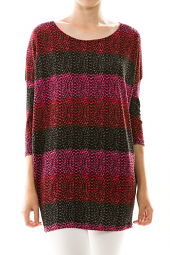 Color Block Dolman Sleeve Tunic Top