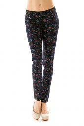 Floral Denim Colored Skinny Fit Jeans