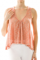 Cropped Sharkbite Tie Back Flutter Tank Top