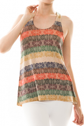 Knit Print Racerback Tank Top