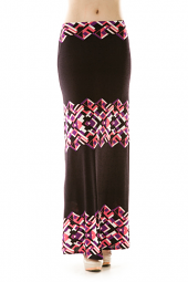Diamond Abstract Print Maxi Skirt