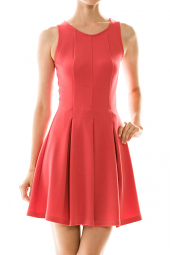 Pleated Fit & Flare Solid Mini Dress