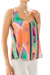Bright Tribal Print Racerback Tank Top