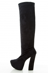 Over Knee Stretch Chunky High Heel Hidden Platform Boot 