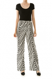 Minimal Chevron Print Wide Leg Jumpsuit