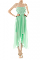 Crochet Top Flutter Skirt High-Low Dress