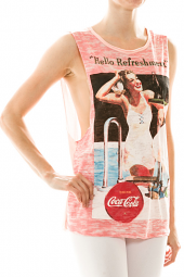 Retro 'Refreshment' Wrapped Back Muscle Tank Top