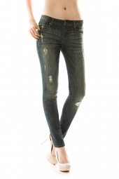 Ripped Five Pocket Denim Skinny Jean