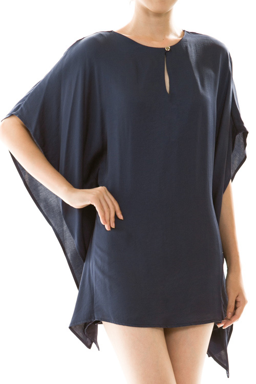 Asymmetrical Solid Kimono Mini Dress