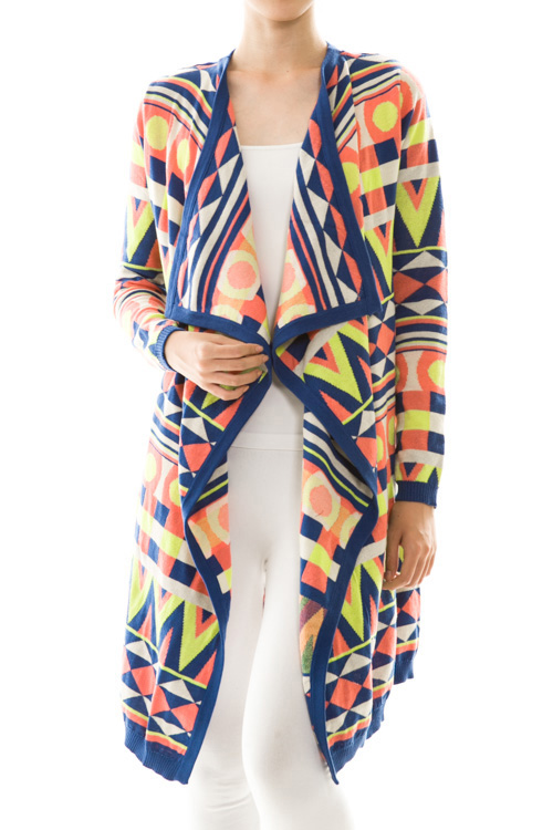 Long Sleeve Open Front Draped Cardigan