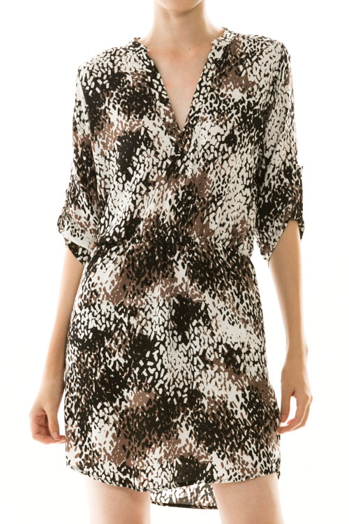 Abstract Splatter Print Shirt Dress