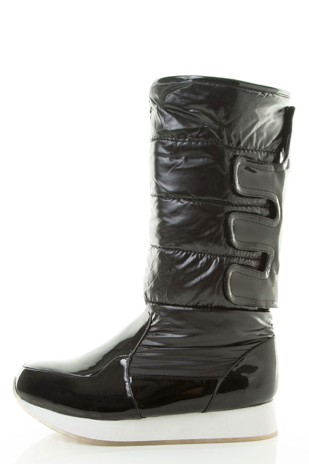 Mid Calf Puffy Low Platform Round Toe Winter Booties