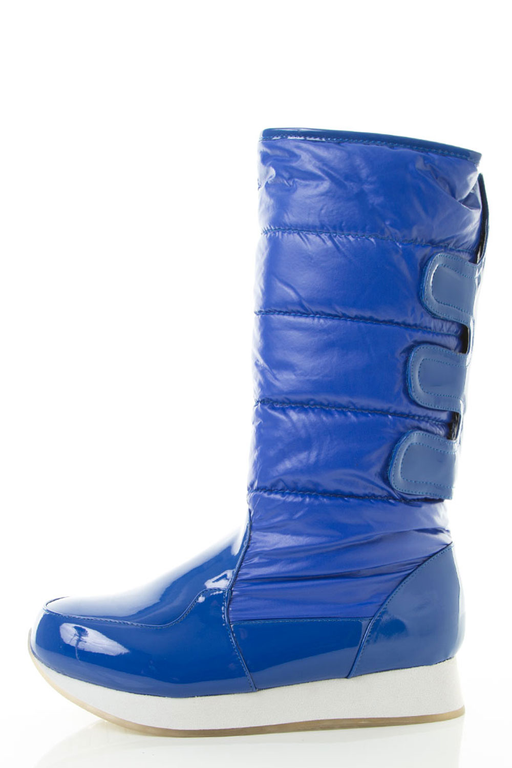 Mid Calf Puffy Low Platform Round Toe Winter Booties