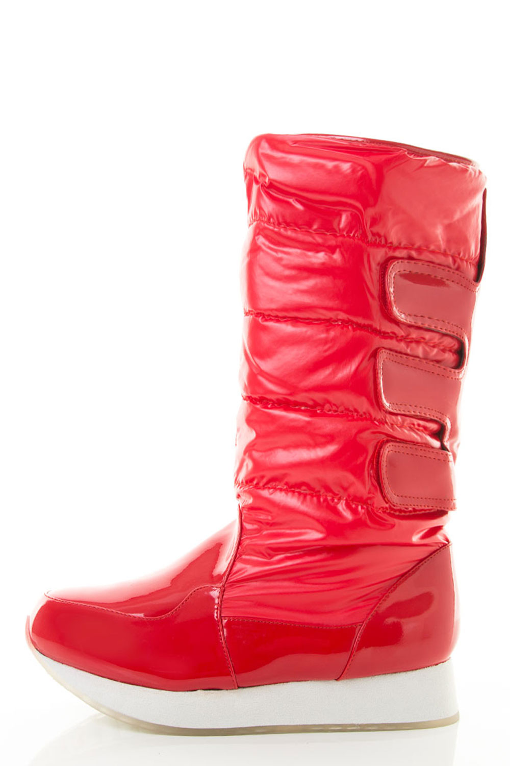 Mid Calf Puffy Low Platform Round Toe Winter Booties